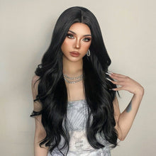 Load image into Gallery viewer, INSTOCK ★BLACK★ Korean Natural Curly Wavy Mid Parting Long Hair Wig [Adjustable/Breathable]

