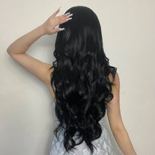 Load image into Gallery viewer, INSTOCK ★BLACK★ Korean Natural Curly Wavy Mid Parting Long Hair Wig [Adjustable/Breathable]
