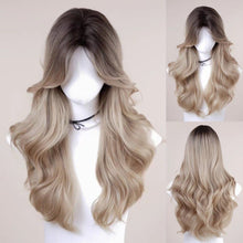 Load image into Gallery viewer, INSTOCK ★BLONDE★ Korean Wavy Curly Mid Parting Long Hair Wig [Adjustable/Breathable]
