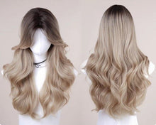 Load image into Gallery viewer, INSTOCK ★BLONDE★ Korean Wavy Curly Mid Parting Long Hair Wig [Adjustable/Breathable]
