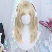 Load image into Gallery viewer, INSTOCK ★BLONDE★ Straight Layered Airy Bangs Mid Length Wig Hair [Adjustable/Breathable]
