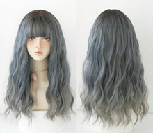 Load image into Gallery viewer, INSTOCK ★BLUE GRADIENT★Korean Perm Natural Long Hair Wavy Curly Wig [Adjustable/Breathable]
