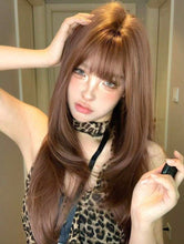Load image into Gallery viewer, INSTOCK ★Brown★ Korean Layered Straight Long Airy Bangs Wig Hair [Adjustable/Breathable]

