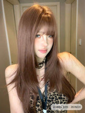 Load image into Gallery viewer, INSTOCK ★Brown★ Korean Layered Straight Long Airy Bangs Wig Hair [Adjustable/Breathable]
