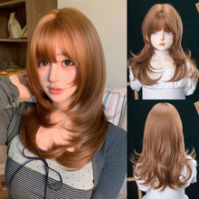Load image into Gallery viewer, INSTOCK ★BROWN★ Natural Layered Airy Bangs Hair Wig Cosplay [Adjustable/Breathable]
