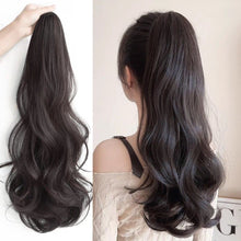 Load image into Gallery viewer, INSTOCK ★BROWN-BLACK★ 50CM Korean Wavy / Curly Long Natural Clip On Ponytail Hair Extensions
