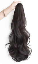 Load image into Gallery viewer, INSTOCK ★BROWN-BLACK★ 50CM Korean Wavy / Curly Long Natural Clip On Ponytail Hair Extensions
