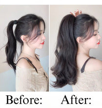 Load image into Gallery viewer, INSTOCK ★BROWN-BLACK★ 50CM Korean Wavy / Curly Long Natural Clip On Ponytail Hair Extensions
