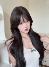 Load image into Gallery viewer, INSTOCK ★BROWN BLACK★ Korean Side Parting / Bangs Wavy Long Hair Wig [Adjustable/Breathable]
