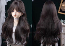 Load image into Gallery viewer, INSTOCK ★BROWN BLACK★ Korean Side Parting / Bangs Wavy Long Hair Wig [Adjustable/Breathable]
