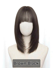 Load image into Gallery viewer, INSTOCK ★BROWN BLACK★ Korean Layered Short Airy Bangs Hair Wig [Adjustable/Breathable]
