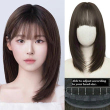 Load image into Gallery viewer, INSTOCK ★BROWN BLACK★ Korean Layered Short Airy Bangs Hair Wig [Adjustable/Breathable]

