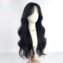 Load image into Gallery viewer, INSTOCK ★BROWN BLACK★  *LACE FRONT* Korean Mid Parting Wavy Curly Long Hair Wig [Adjustable/Breathable]
