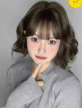 Load image into Gallery viewer, INSTOCK ★COLD BROWN★ Korean Curly Wavy Airy Bangs Short Hair Wig [Adjustable/Breathable]
