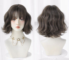Load image into Gallery viewer, INSTOCK ★COLD BROWN★ Korean Curly Wavy Airy Bangs Short Hair Wig [Adjustable/Breathable]
