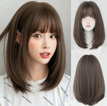 Load image into Gallery viewer, INSTOCK ★COLD BROWN★ Korean Straight Airy Bangs Shoulder Length Short Hair Wig [Adjustable/Breathable]
