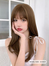 Load image into Gallery viewer, INSTOCK ★HONEY BROWN★ Korean Layered Long Airy Bangs Wig [Adjustable/Breathable]
