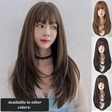 Load image into Gallery viewer, INSTOCK ★HONEY BROWN★ Korean Layered Long Airy Bangs Wig [Adjustable/Breathable]

