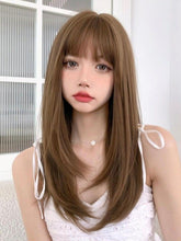 Load image into Gallery viewer, INSTOCK ★HONEY BROWN★ Korean Layered Long Airy Bangs Wig [Adjustable/Breathable]
