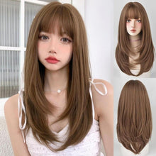 Load image into Gallery viewer, INSTOCK ★HONEY BROWN★ Korean Layered Long Airy Bangs Wig [Adjustable/Breathable]
