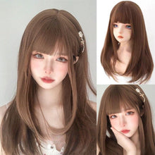 Load image into Gallery viewer, INSTOCK ★HONEY TEA★ Korean Layered Straight Airy Bangs Long Hair Wig [Adjustable/Breatheable]
