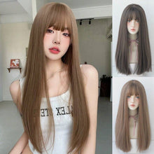 Load image into Gallery viewer, INSTOCK ★2 COLORS★ Korean Natural Straight Airy Bangs Long Hair Wig  [Adjustable/Breathable]
