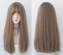 Load image into Gallery viewer, INSTOCK ★2 COLORS★ Korean Natural Straight Airy Bangs Long Hair Wig  [Adjustable/Breathable]
