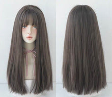 Load image into Gallery viewer, INSTOCK ★2 COLORS★ Korean Natural Straight Airy Bangs Long Hair Wig  [Adjustable/Breathable]
