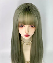 Load image into Gallery viewer, INSTOCK ★ASH GREEN★ Korean Straight Airy Bangs Long Hair Wig [Adjustable/Breathable]
