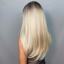 Load image into Gallery viewer, INSTOCK ★BLACK-BLONDE★ Korean Mid Center Parting Straight Long Hair Wig [Adjustable/Breathable]
