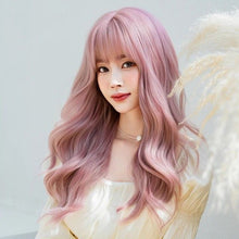 Load image into Gallery viewer, INSTOCK ★PINK★ Korean Style Wavy Curly Airy Bangs Long Hair Wig [Adjustable/Breathable]
