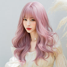 Load image into Gallery viewer, INSTOCK ★PINK★ Korean Style Wavy Curly Airy Bangs Long Hair Wig [Adjustable/Breathable]
