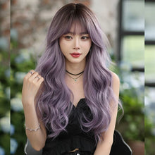 Load image into Gallery viewer, INSTOCK ★PURPLE GRADIENT★Korean Wavy Curly Airy Bangs Long Hair Wig [Adjustable/Breathable]
