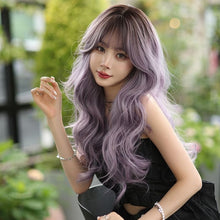 Load image into Gallery viewer, INSTOCK ★PURPLE GRADIENT★Korean Wavy Curly Airy Bangs Long Hair Wig [Adjustable/Breathable]
