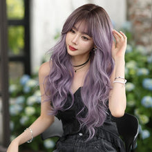 Load image into Gallery viewer, INSTOCK ★PURPLE GRADIENT★Korean Wavy Curly Airy Bangs Long Hair Wig [Adjustable/Breathable]
