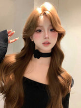 Load image into Gallery viewer, INSTOCK ★Brown★  *LACE FRONT* Korean Mid Parting / Curtain Bangs Wavy Long Hair Wig [Adjustable / Breathable]
