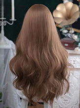 Load image into Gallery viewer, INSTOCK ★Brown★  *LACE FRONT* Korean Mid Parting / Curtain Bangs Wavy Long Hair Wig [Adjustable / Breathable]
