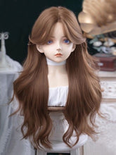Load image into Gallery viewer, INSTOCK ★Brown★  *LACE FRONT* Korean Mid Parting / Curtain Bangs Wavy Long Hair Wig [Adjustable / Breathable]
