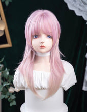 Load image into Gallery viewer, INSTOCK ★LIGHT PINK★ Korean Layered Straight Airy Bangs Long Hair Cosplay Wig [Adjustable/Breatheable]
