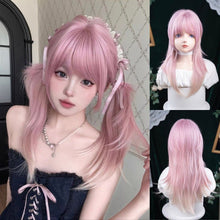 Load image into Gallery viewer, INSTOCK ★LIGHT PINK★ Korean Layered Straight Airy Bangs Long Hair Cosplay Wig [Adjustable/Breatheable]
