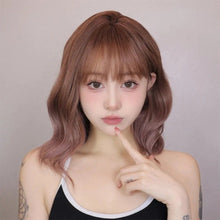 Load image into Gallery viewer, INSTOCK ★PINK GRADIENT★ Korean Airy Bangs Wavy Short Hair / Cosplay Wig [Adjustable / Breatheable]
