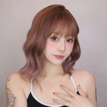 Load image into Gallery viewer, INSTOCK ★PINK GRADIENT★ Korean Airy Bangs Wavy Short Hair / Cosplay Wig [Adjustable / Breatheable]
