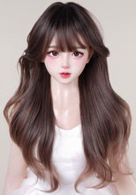 Load image into Gallery viewer, INSTOCK ★PINK GRADIENT★ Korean Wig Wavy Curly Airy Bangs Long Hair [Adjustable/Breathable]
