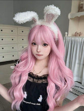 Load image into Gallery viewer, INSTOCK ★PINK★ Korean Wavy Curly Airy Bangs Long Cosplay Hair Wig [Adjustable/Breathable]
