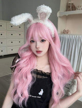 Load image into Gallery viewer, INSTOCK ★PINK★ Korean Wavy Curly Airy Bangs Long Cosplay Hair Wig [Adjustable/Breathable]
