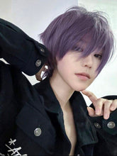 Load image into Gallery viewer, INSTOCK ★PURPLE★ Men Korean Style Bangs Short Hair Wig Cosplay [Adjustable/Breathable]
