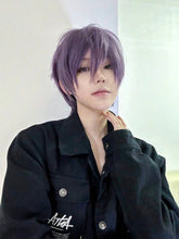 Load image into Gallery viewer, INSTOCK ★PURPLE★ Men Korean Style Bangs Short Hair Wig Cosplay [Adjustable/Breathable]
