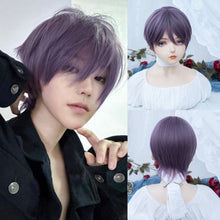 Load image into Gallery viewer, INSTOCK ★PURPLE★ Men Korean Style Bangs Short Hair Wig Cosplay [Adjustable/Breathable]
