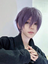Load image into Gallery viewer, INSTOCK ★PURPLE★ Men Korean Style Bangs Short Hair Wig Cosplay [Adjustable/Breathable]
