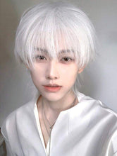 Load image into Gallery viewer, INSTOCK ★WHITE★ Men Korean Style Bangs Short Hair Wig [Adjustable/Breathable]

